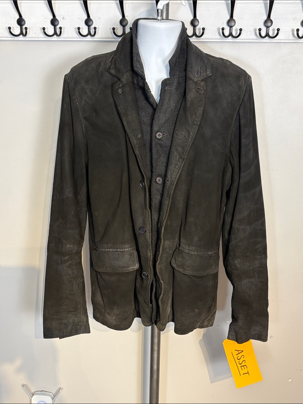 All Saints lack Double-Layered Leather Jacket